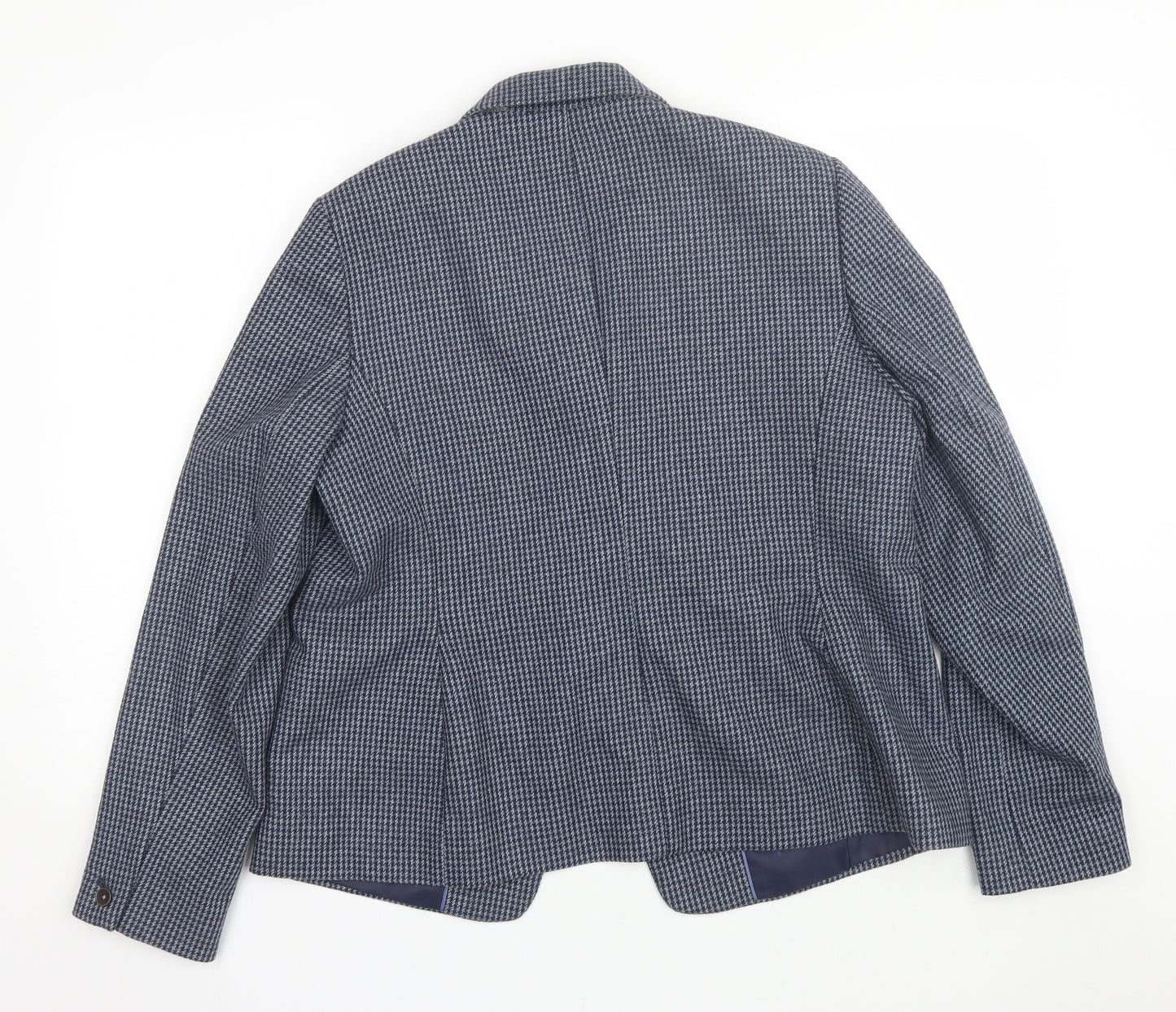 NEXT Womens Blue Houndstooth  Jacket Suit Size 18
