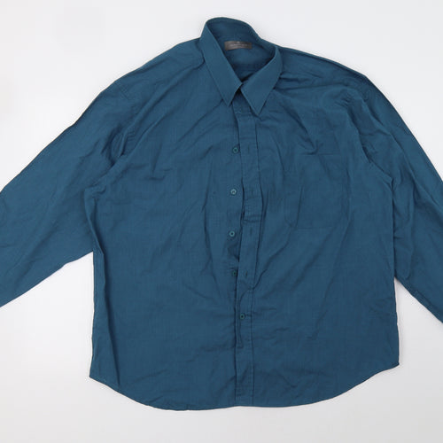 Essentials Mens Blue    Button-Up Size 17.5
