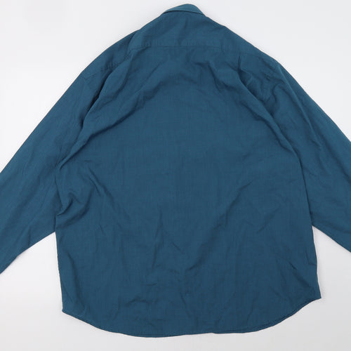 Essentials Mens Blue    Button-Up Size 17.5