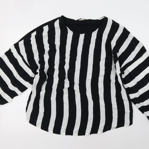 F&F Womens White Striped  Basic Blouse Size 18