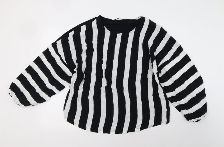 F&F Womens White Striped Basic Blouse Size 18