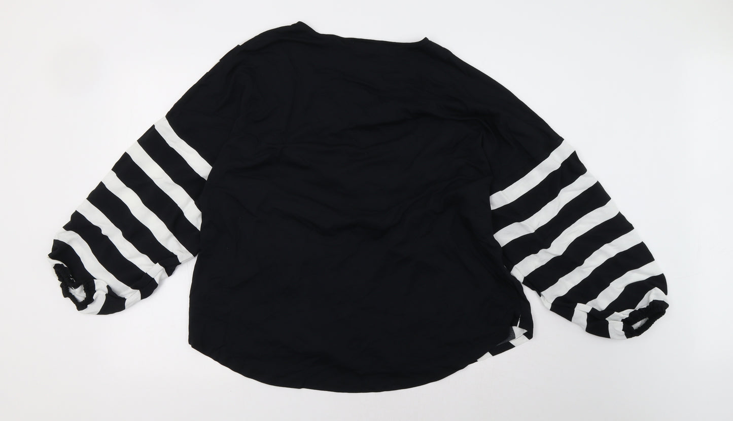 F&F Womens White Striped  Basic Blouse Size 18