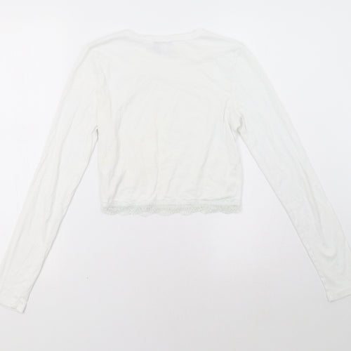 Topshop Womens White   Pullover Sweatshirt Size 10