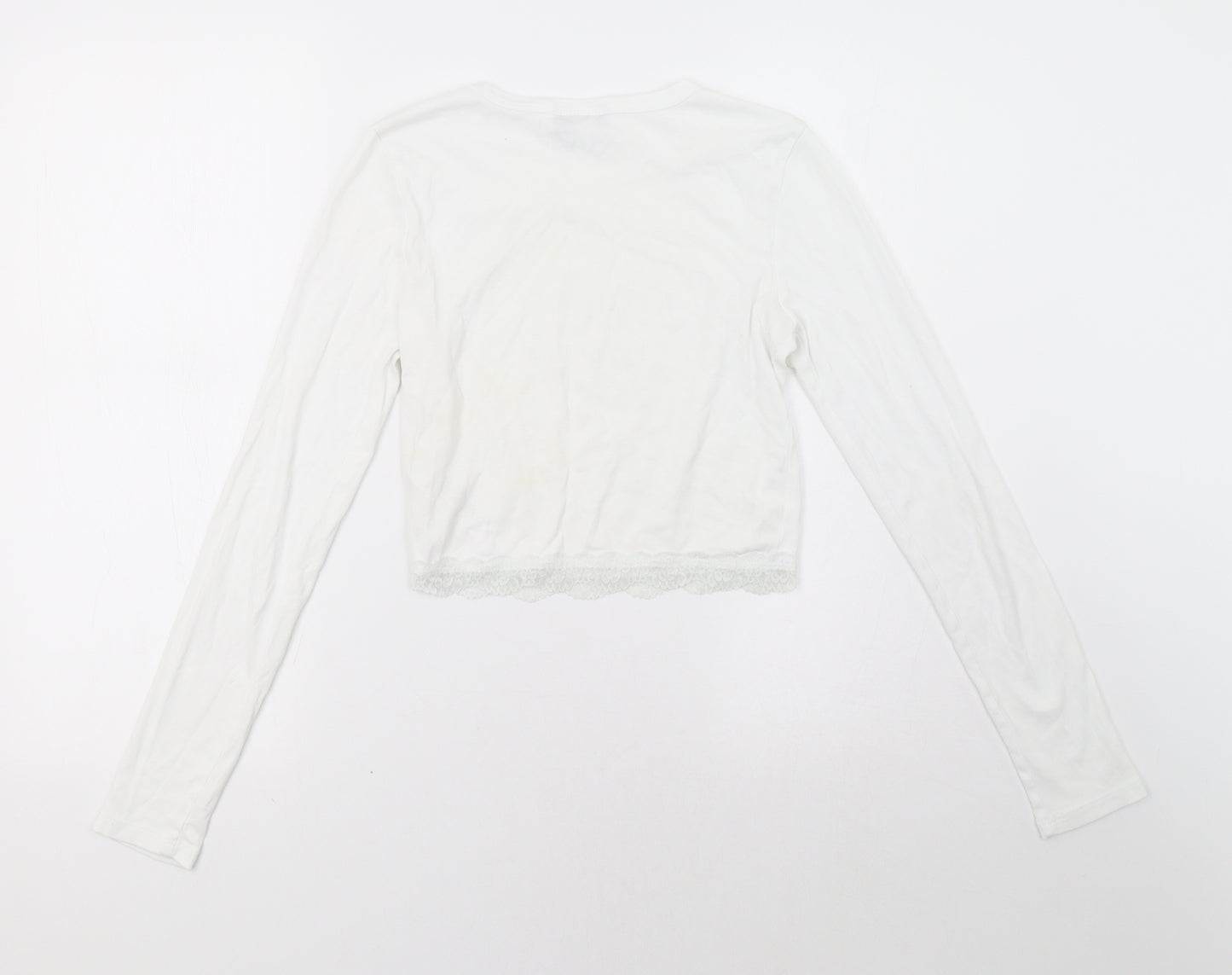Topshop Womens White   Pullover Sweatshirt Size 10