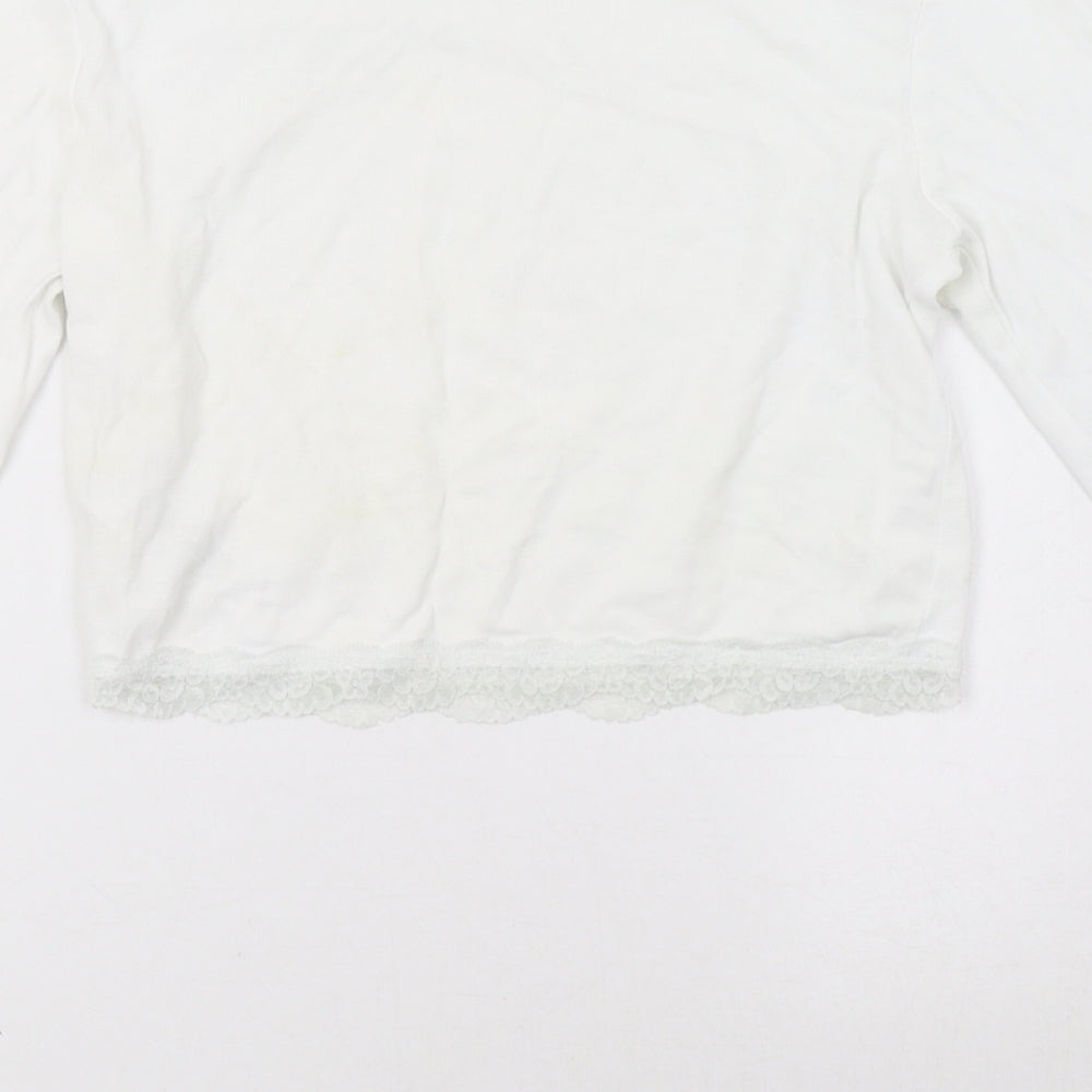 Topshop Womens White   Pullover Sweatshirt Size 10