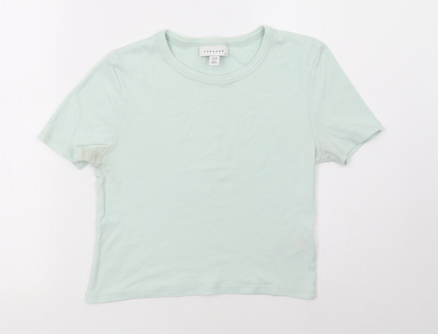 Topshop Womens Green   Cropped T-Shirt Size 10