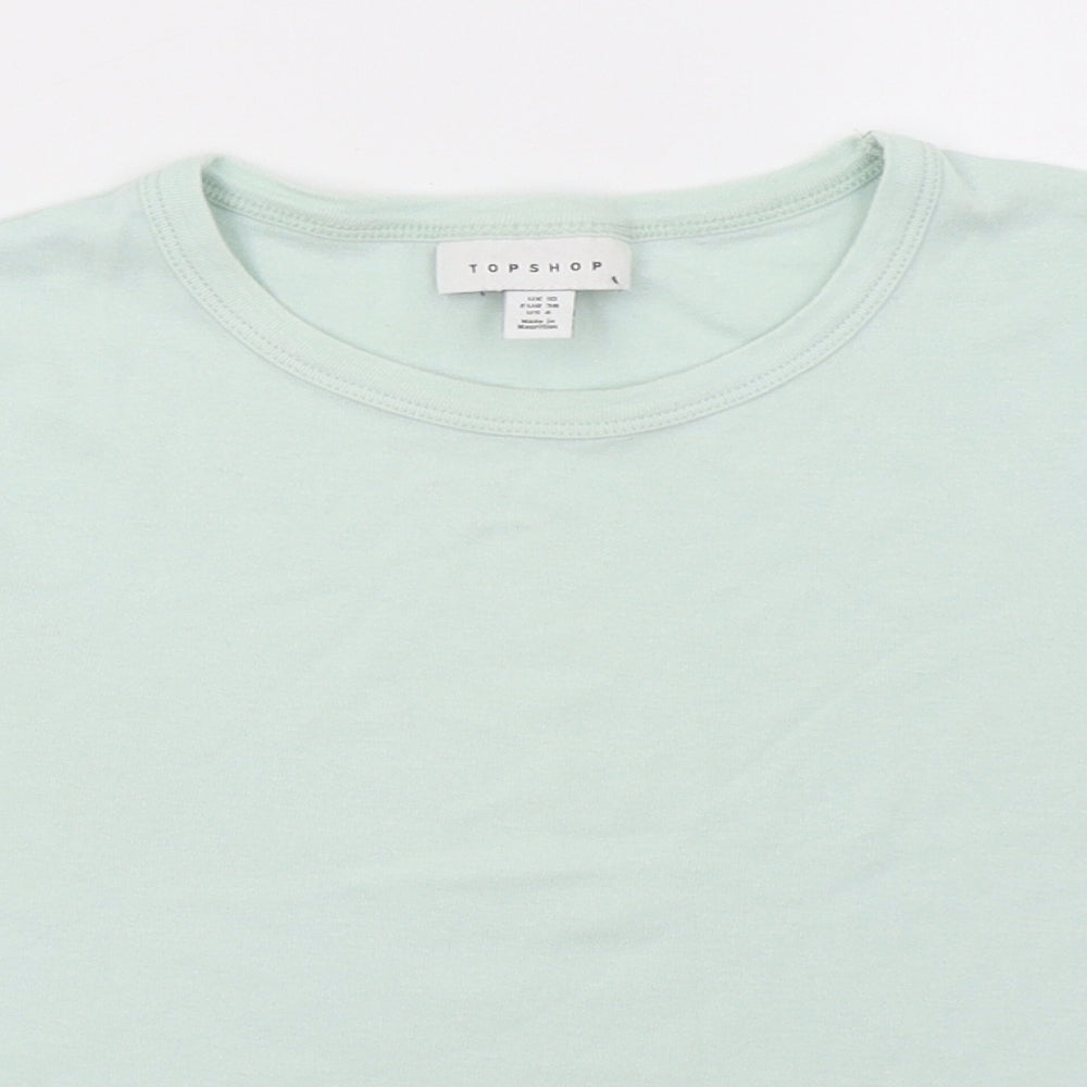 Topshop Womens Green   Cropped T-Shirt Size 10