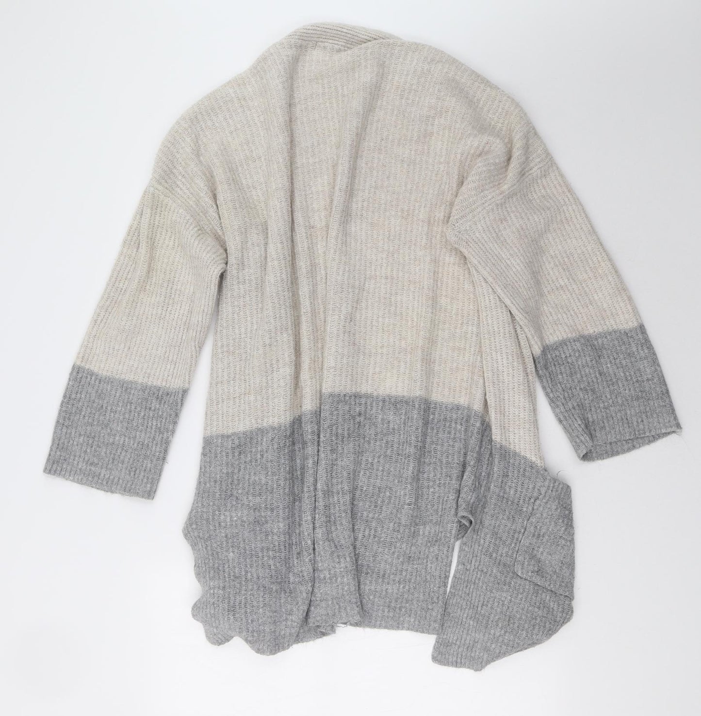 George Womens Grey Striped  Cardigan Jumper Size L