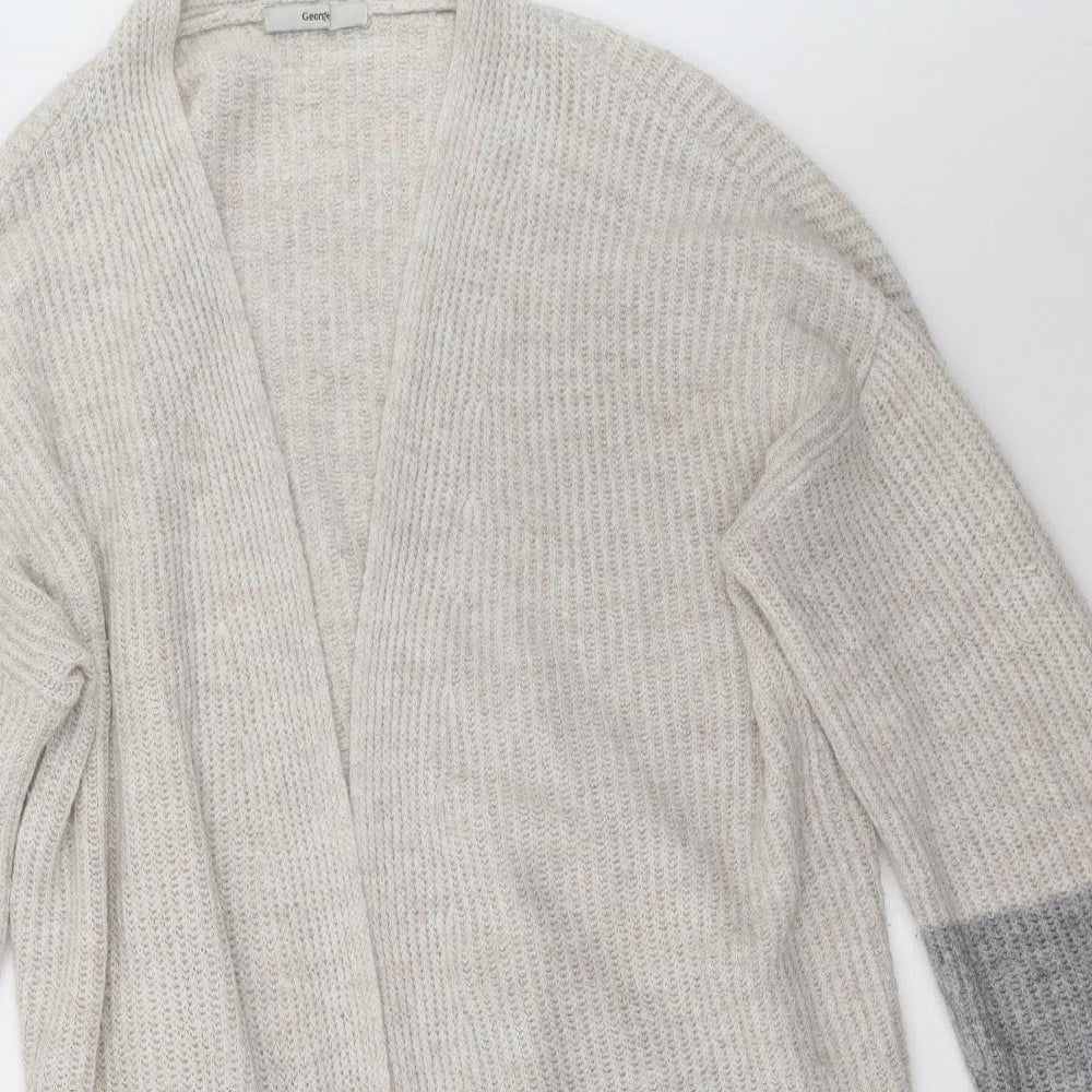 George Womens Grey Striped  Cardigan Jumper Size L
