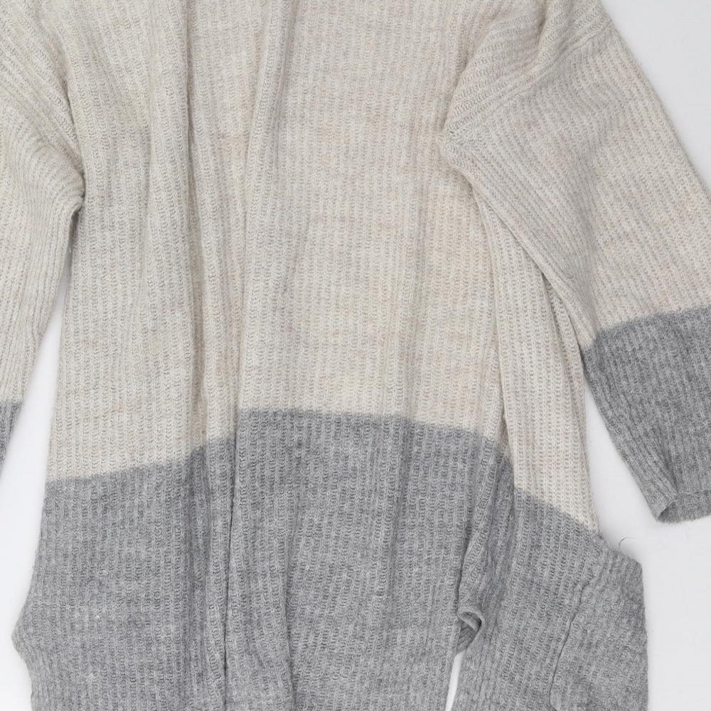 George Womens Grey Striped  Cardigan Jumper Size L