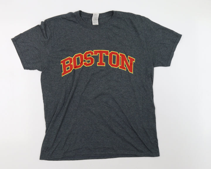 Gildan Mens Grey T-Shirt Size L