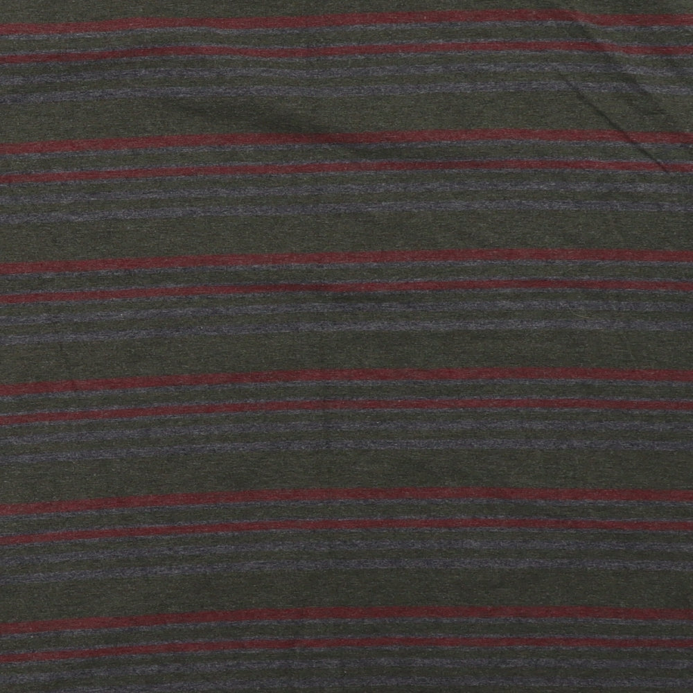 Peacocks Mens Green Striped   T-Shirt Size 2XL