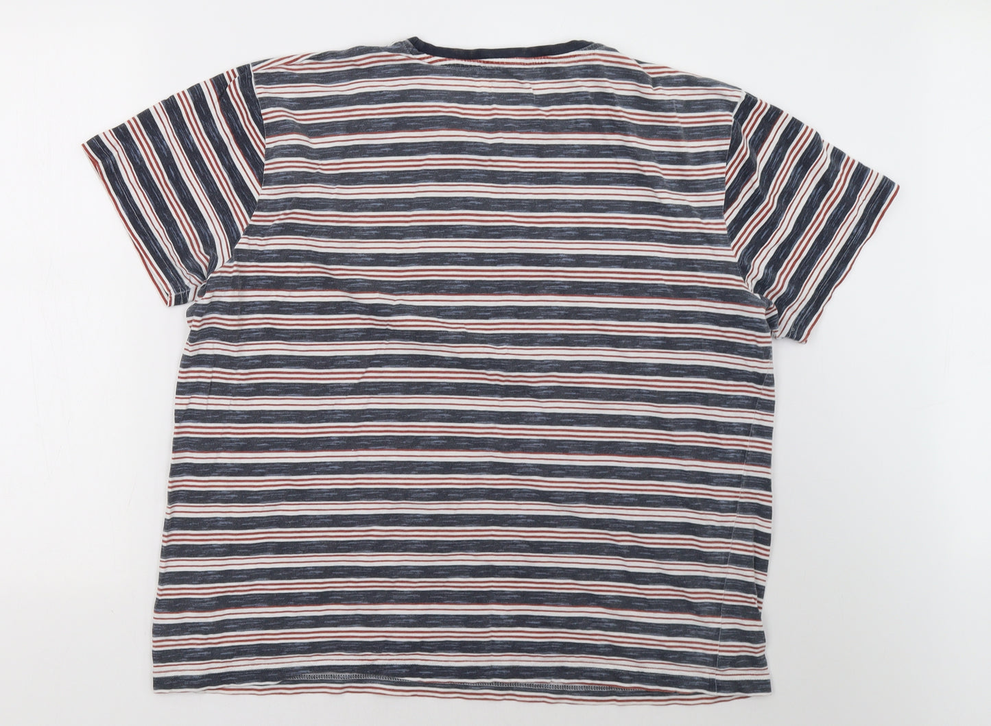 Peacocks Mens Blue Striped   T-Shirt Size 2XL