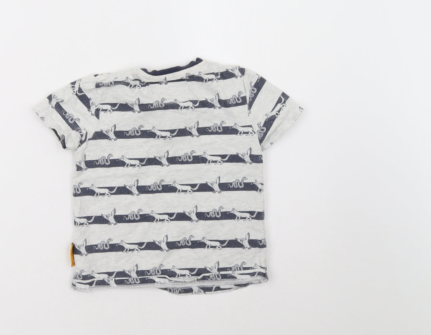 Sainsburys Boys Blue Striped  Basic T-Shirt Size 2-3 Years  - Gruffalo
