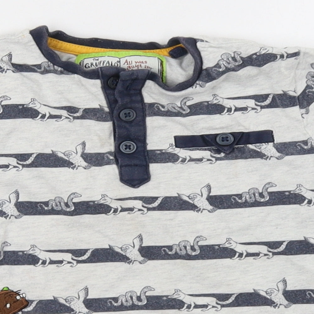 Sainsburys Boys Blue Striped  Basic T-Shirt Size 2-3 Years  - Gruffalo