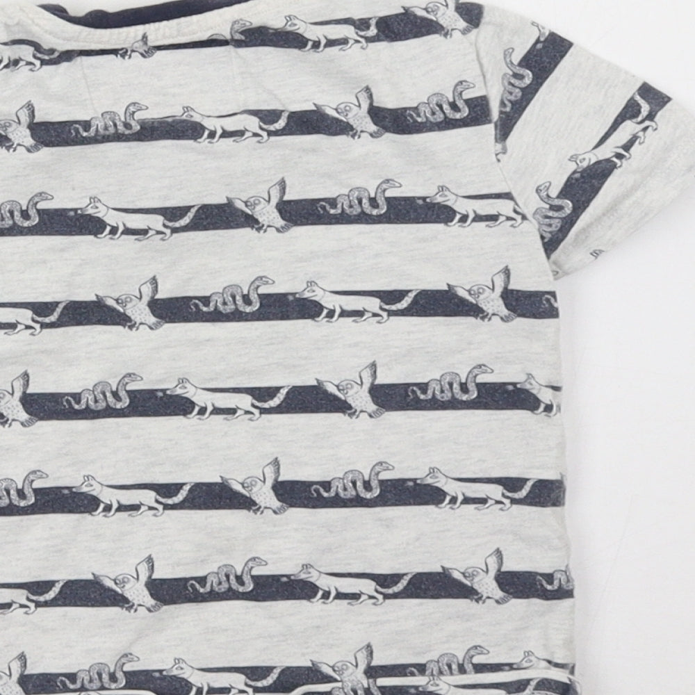 Sainsburys Boys Blue Striped  Basic T-Shirt Size 2-3 Years  - Gruffalo
