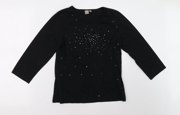 Sainsburys Womens Black Pullover Sweatshirt Size 14