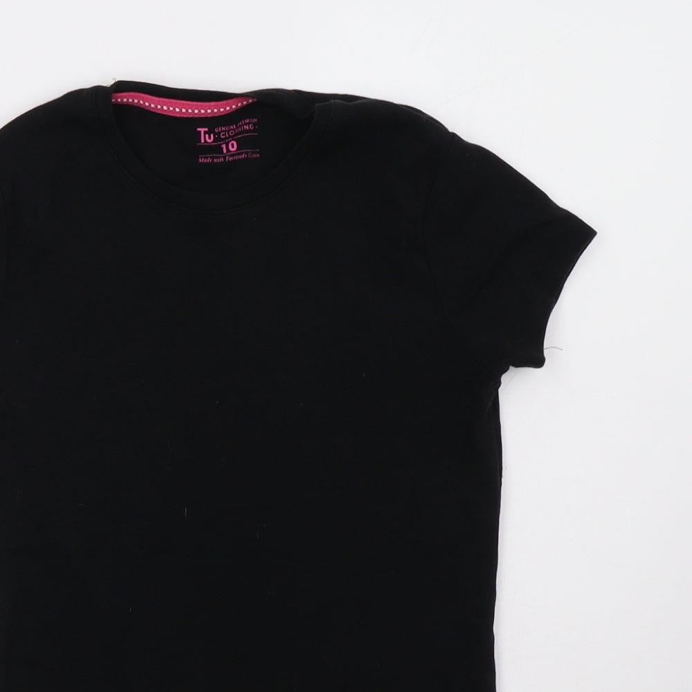Sainsburys Womens Black   Basic T-Shirt Size 10