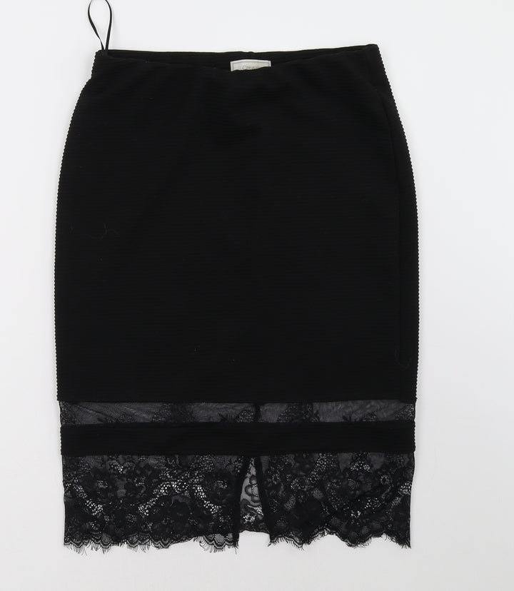 Cream Womens Black A-Line Skirt Size S