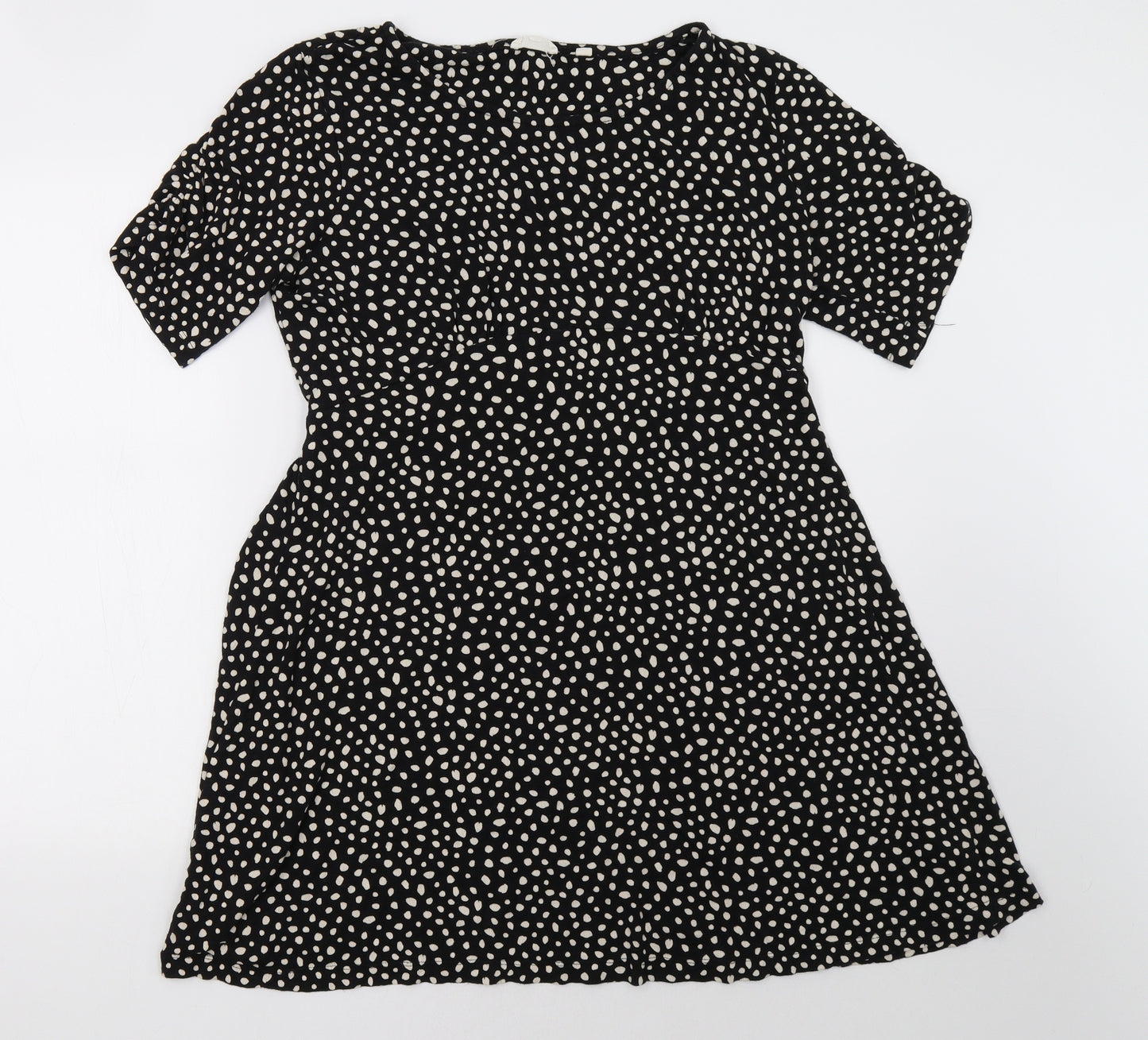Fat Face Womens Black Polka Dot  A-Line  Size 14