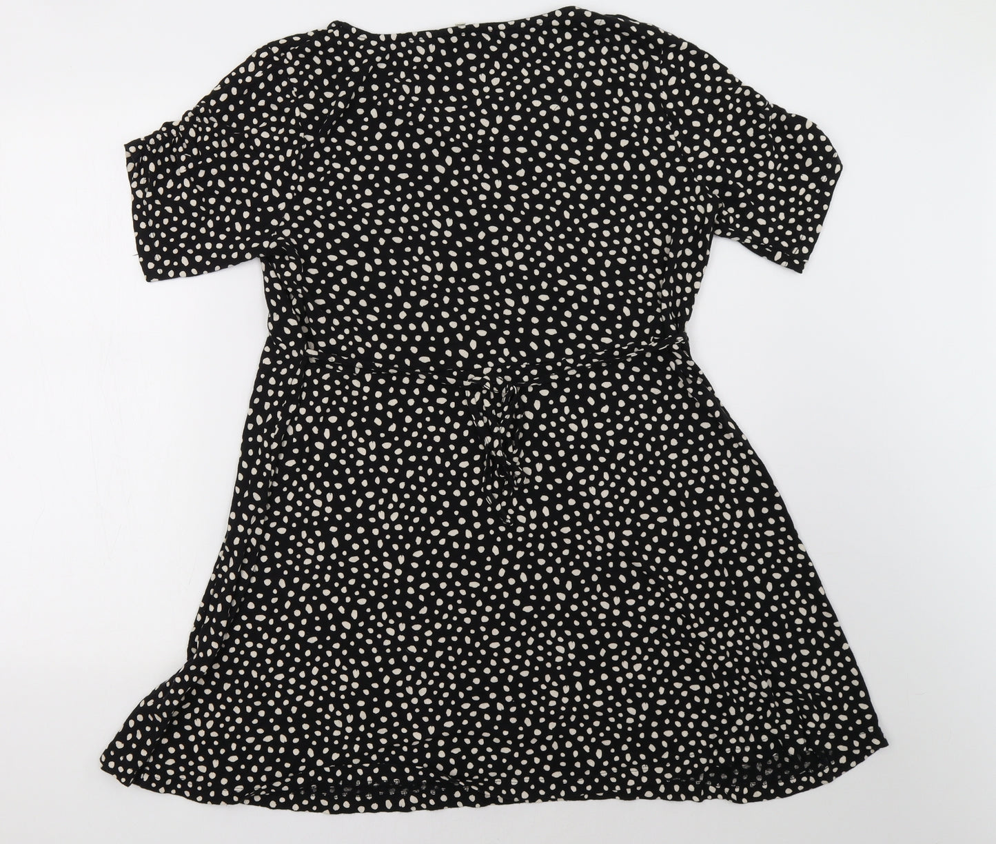 Fat Face Womens Black Polka Dot  A-Line  Size 14