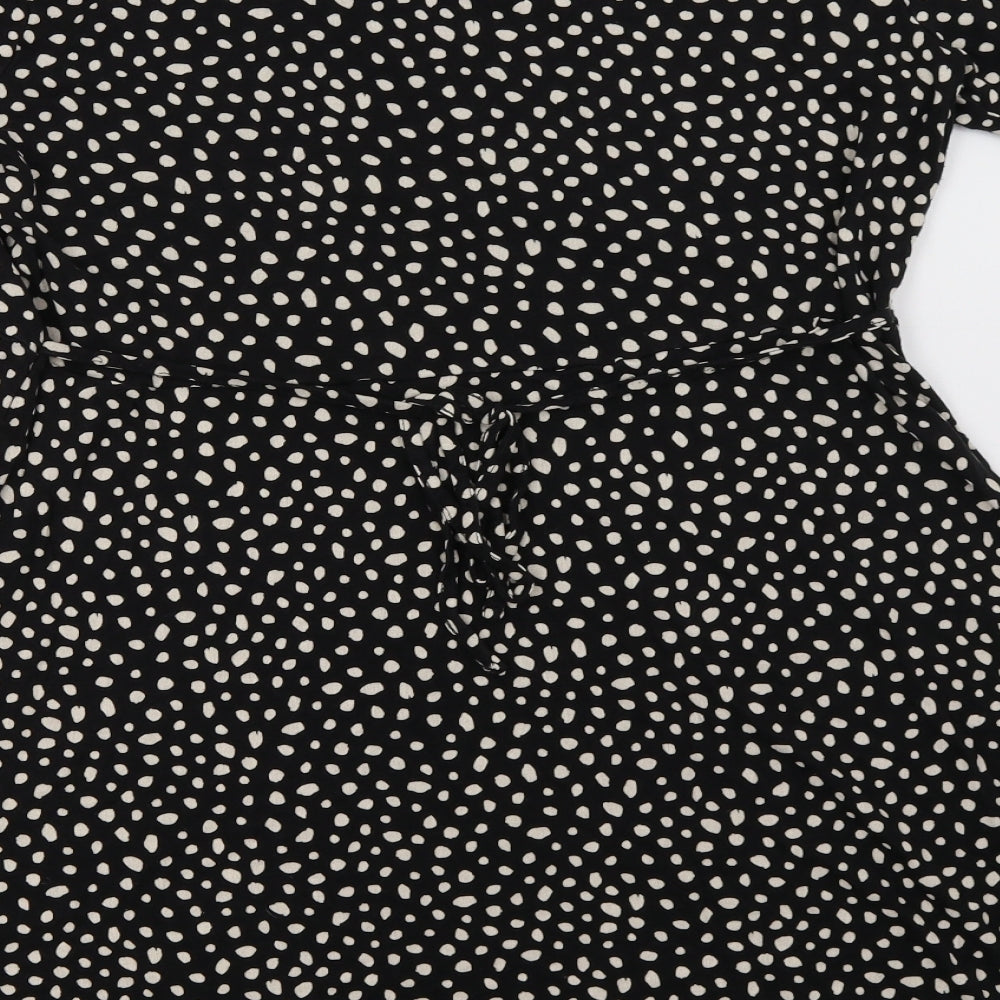 Fat Face Womens Black Polka Dot  A-Line  Size 14