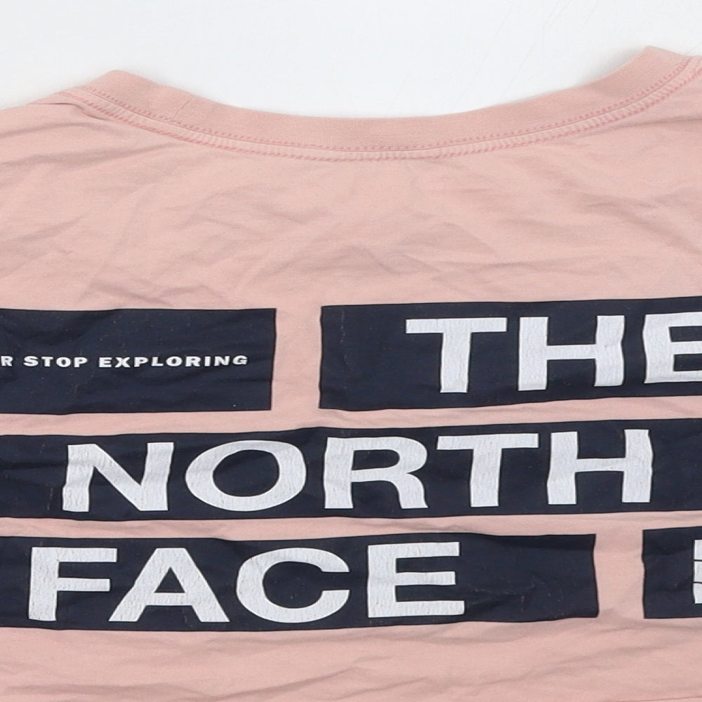 The North Face Womens Pink   Cropped T-Shirt Size L