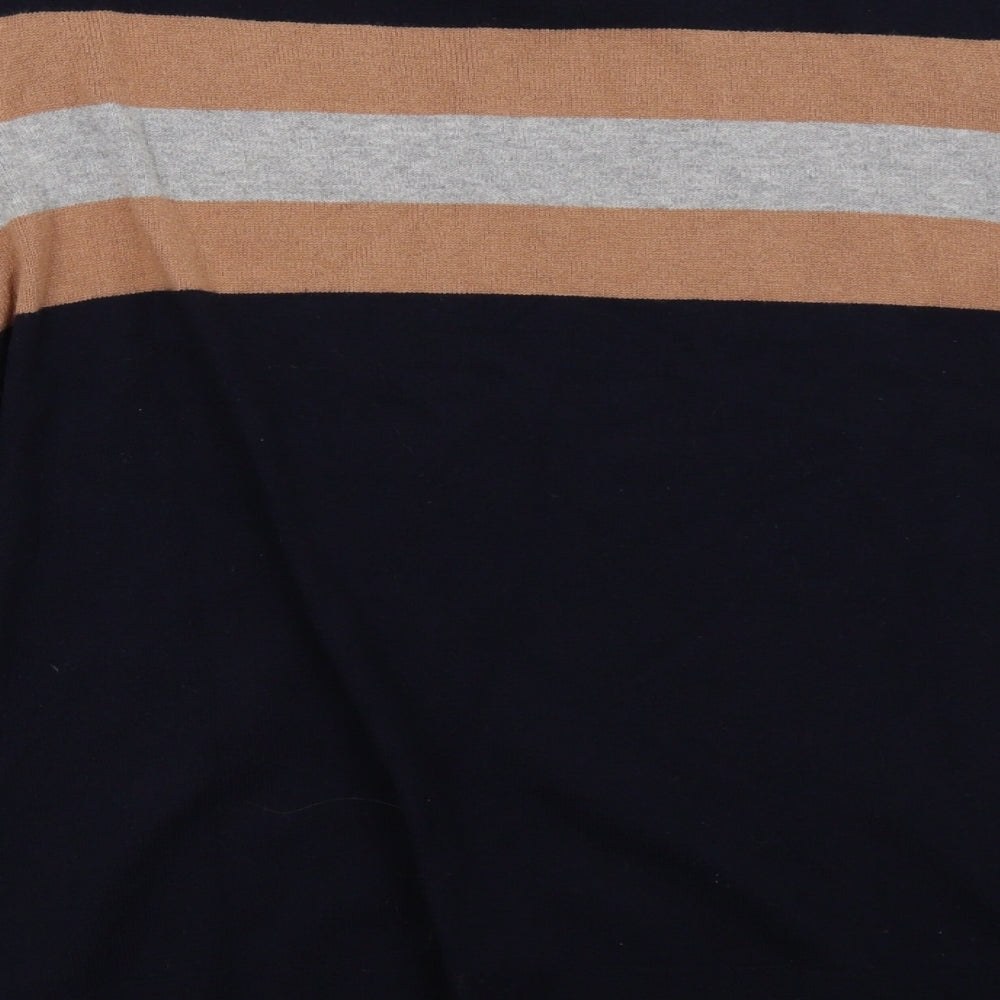 YAYA Womens Blue Striped  Pullover Sweatshirt Size S