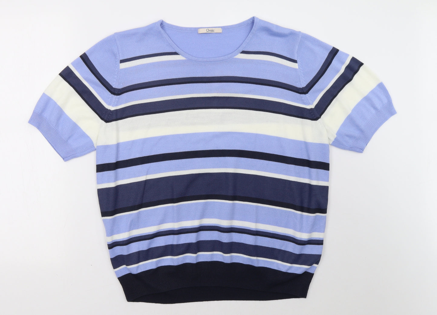 Marks and Spencer Womens Blue Striped  Pullover Sweatshirt Size 20