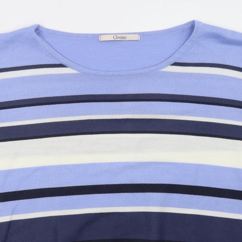 Marks and Spencer Womens Blue Striped  Pullover Sweatshirt Size 20