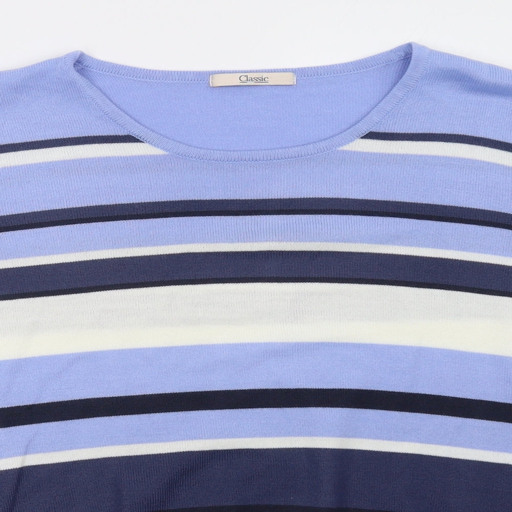 Marks and Spencer Womens Blue Striped  Pullover Sweatshirt Size 20