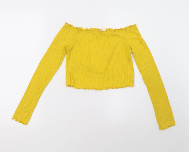H&M Womens Yellow   Cropped Tank Size S