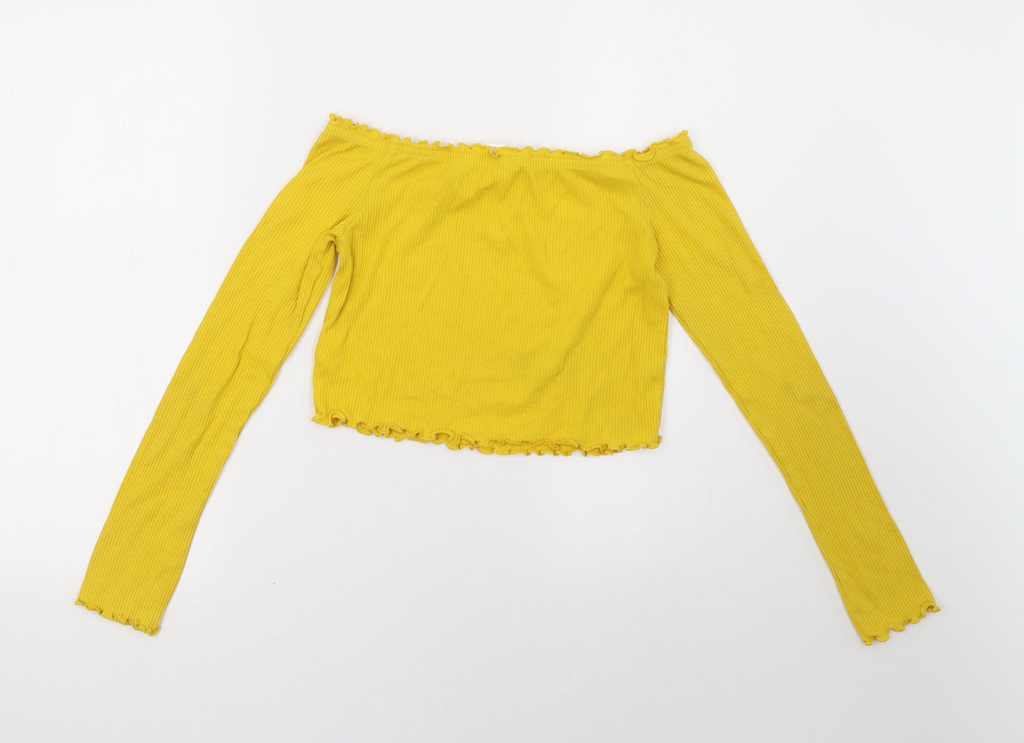 H&M Womens Yellow   Cropped Tank Size S
