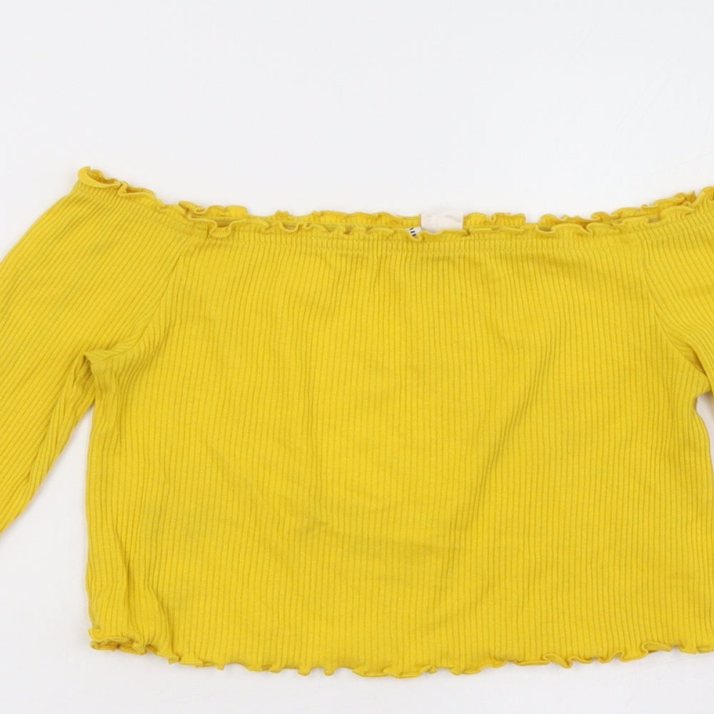 H&M Womens Yellow   Cropped Tank Size S