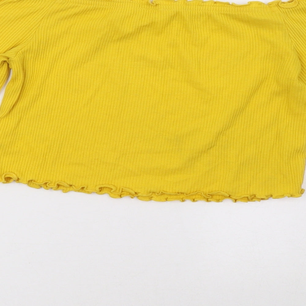 H&M Womens Yellow   Cropped Tank Size S