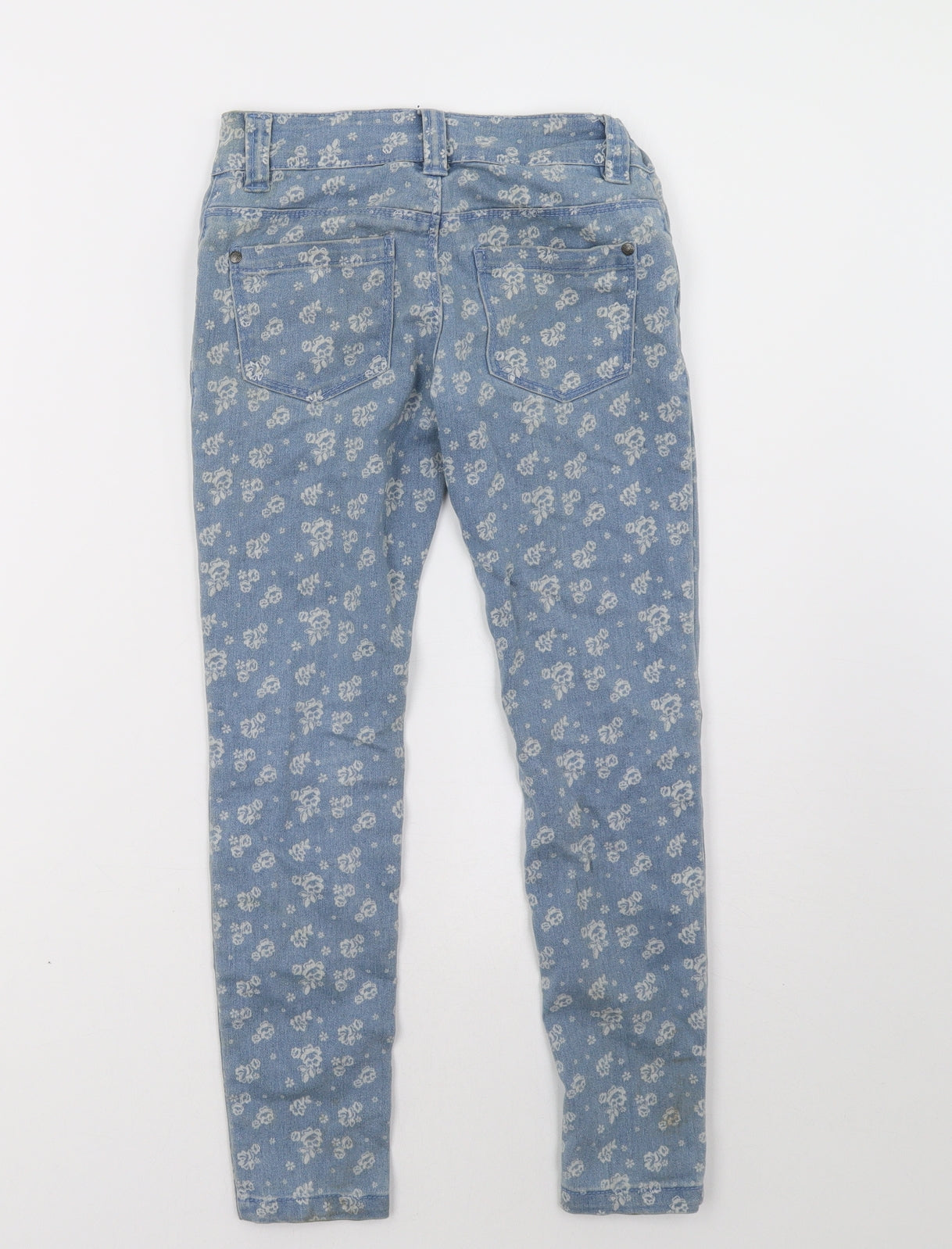 Primark Girls Blue Geometric  Skinny Jeans Size 8 Years