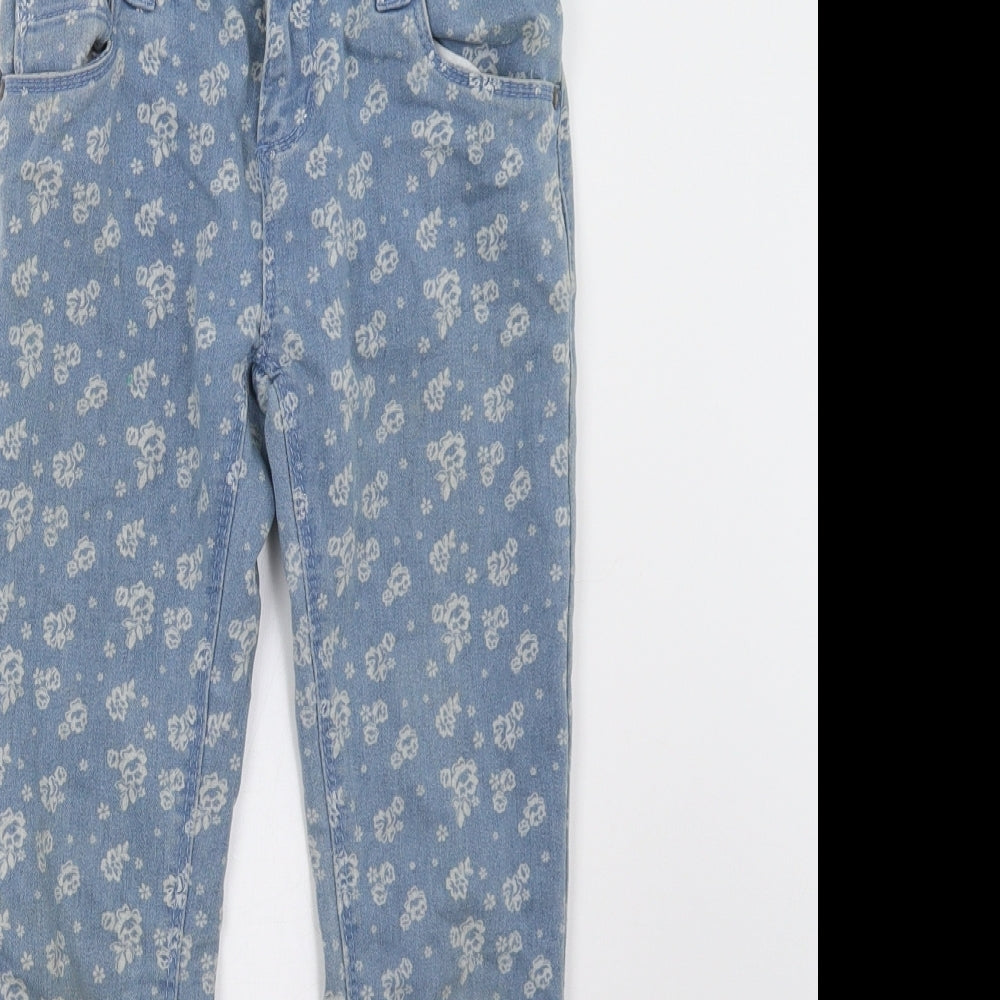 Primark Girls Blue Geometric  Skinny Jeans Size 8 Years