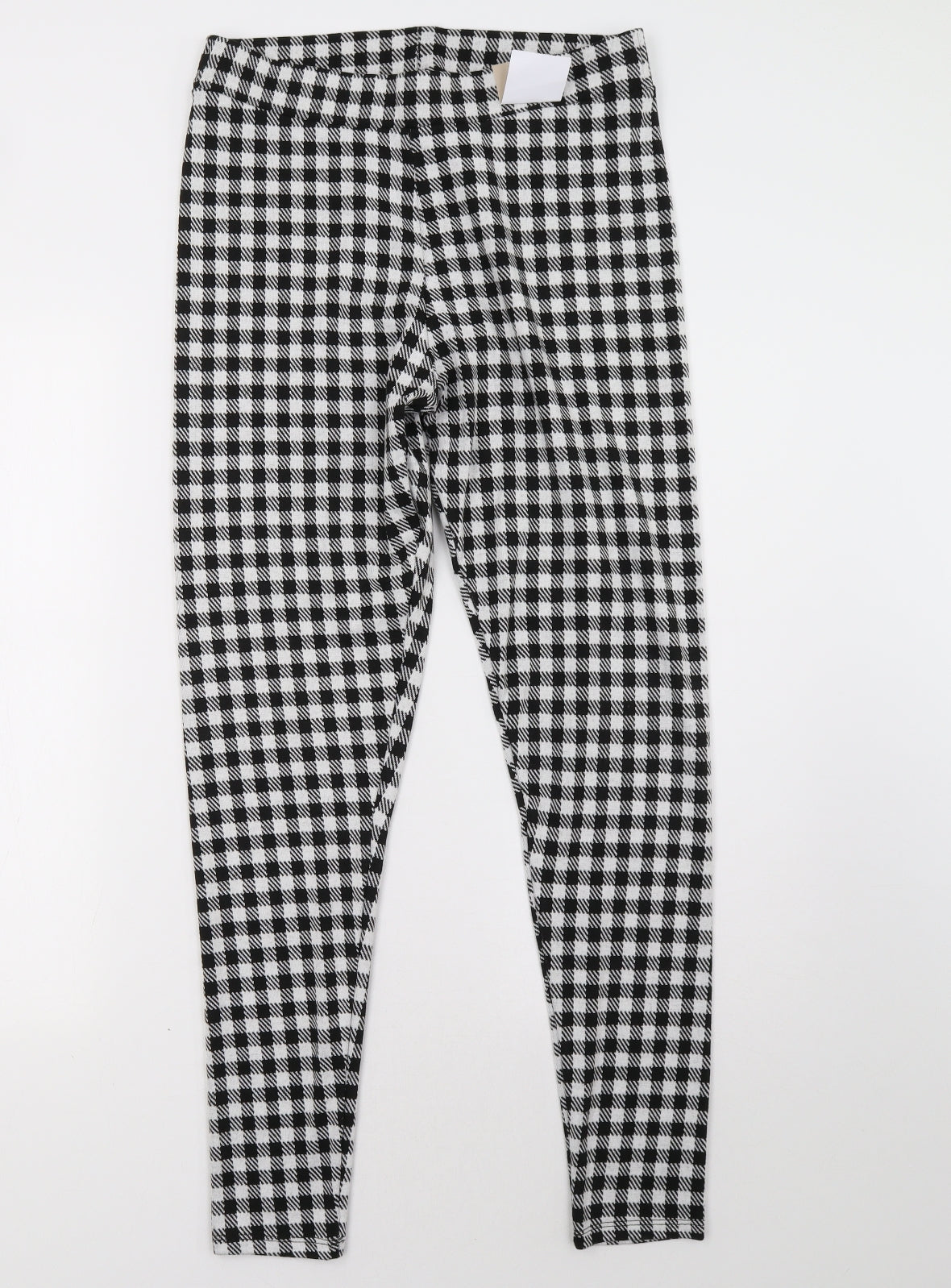 Sainsburys Womens White Check  Trousers  Size 14 L32 in