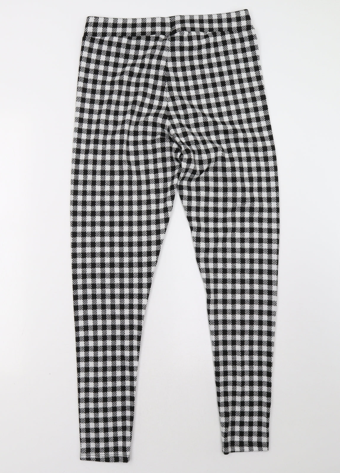 Sainsburys Womens White Check  Trousers  Size 14 L32 in