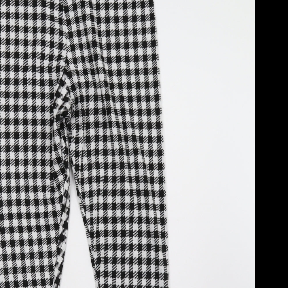 Sainsburys Womens White Check  Trousers  Size 14 L32 in