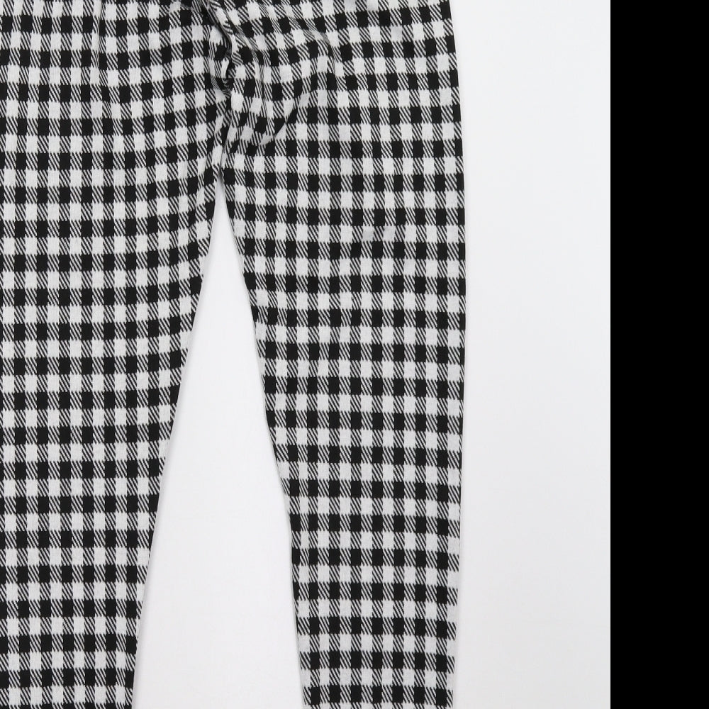 Sainsburys Womens White Check  Trousers  Size 14 L32 in