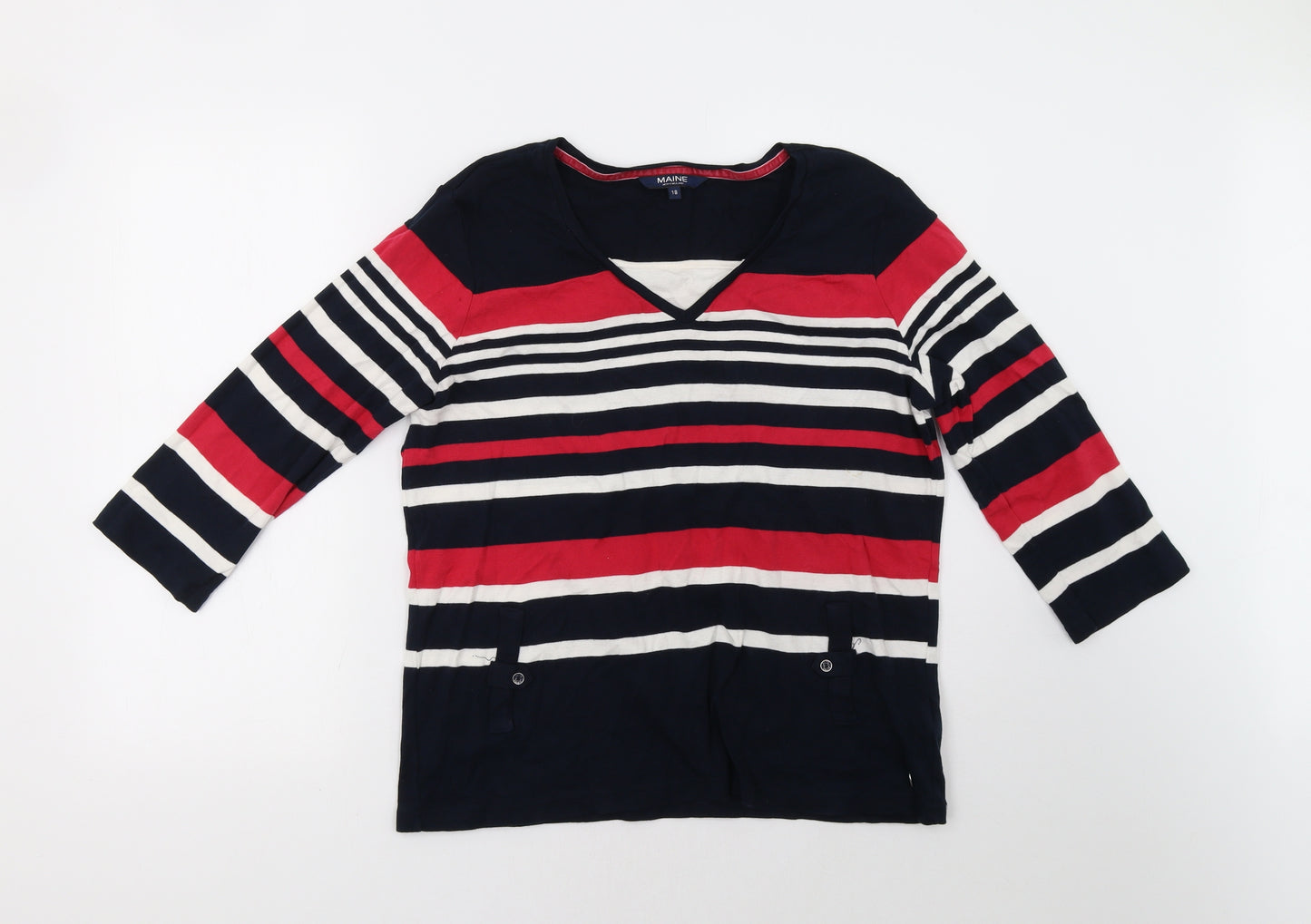 Debenhams Womens Pink Striped  Pullover Sweatshirt Size 18