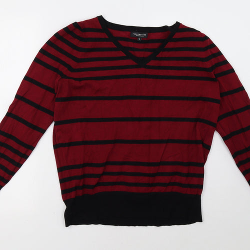Debenhams Womens Red Striped  Pullover Sweatshirt Size 18