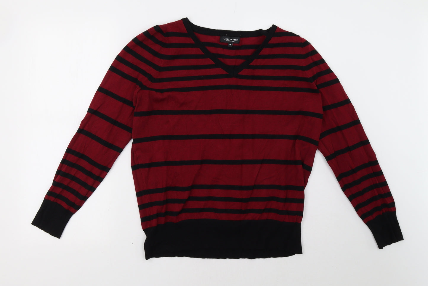 Debenhams Womens Red Striped  Pullover Sweatshirt Size 18