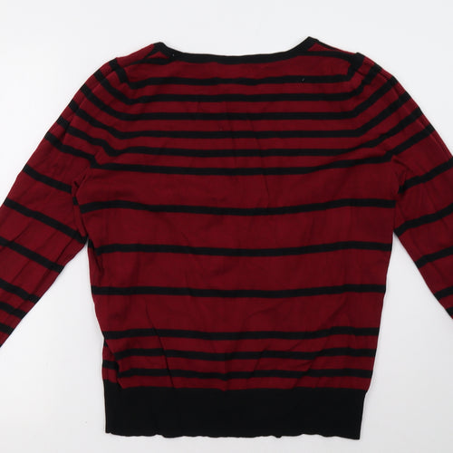 Debenhams Womens Red Striped  Pullover Sweatshirt Size 18