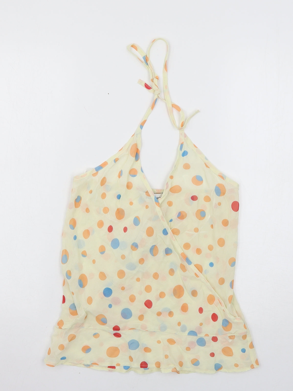 Topshop Womens White Polka Dot  Basic Tank Size 10