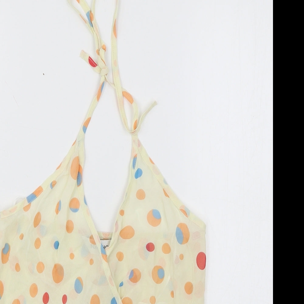 Topshop Womens White Polka Dot  Basic Tank Size 10