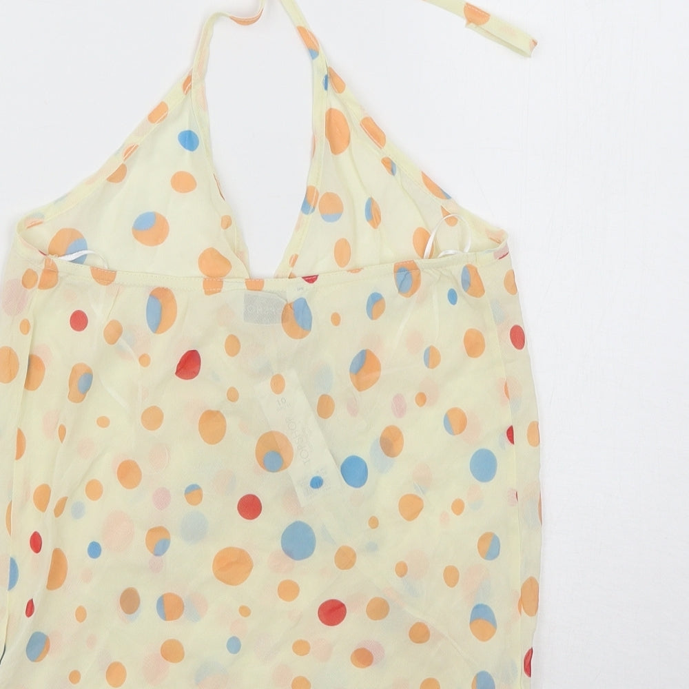 Topshop Womens White Polka Dot  Basic Tank Size 10