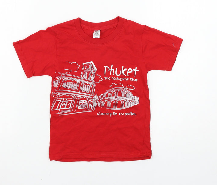 Preworn Girls Red   Basic T-Shirt Size XS