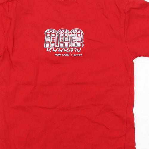 Preworn Girls Red   Basic T-Shirt Size XS